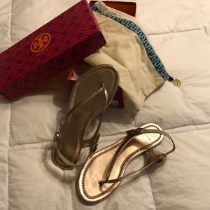 Tory Burch rose gold sandals